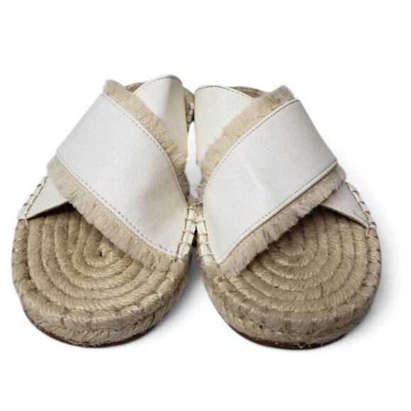 Oasis Society Espadrille Slide Sandals Women's Frilly Boho Cross Strap Resort 6 - Picture 4 of 9